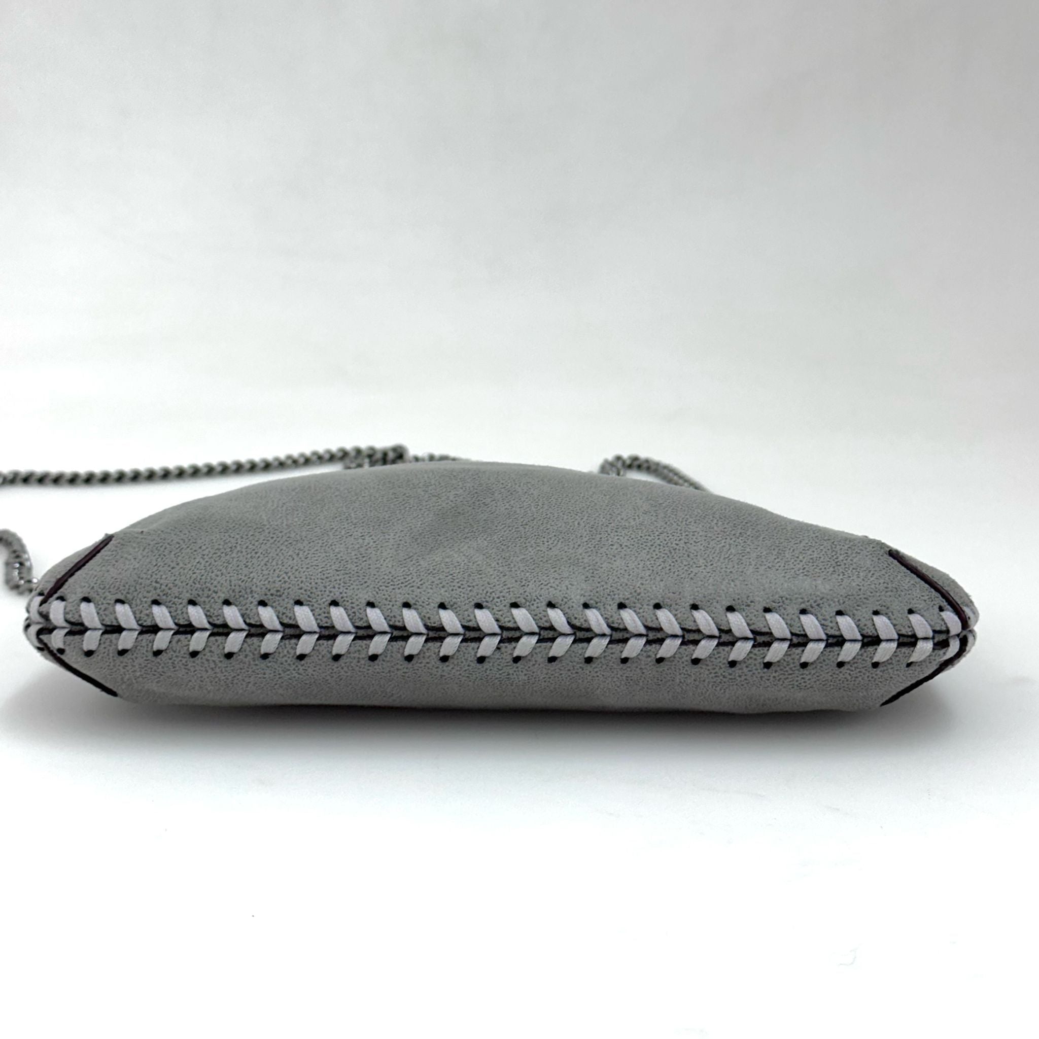 Stella McCartney Falabella Borsa a Fold Over Grigio Chiaro e Bordeaux