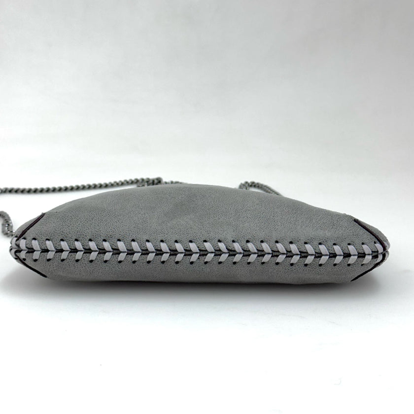 Stella McCartney Falabella Borsa a Fold Over Grigio Chiaro e Bordeaux