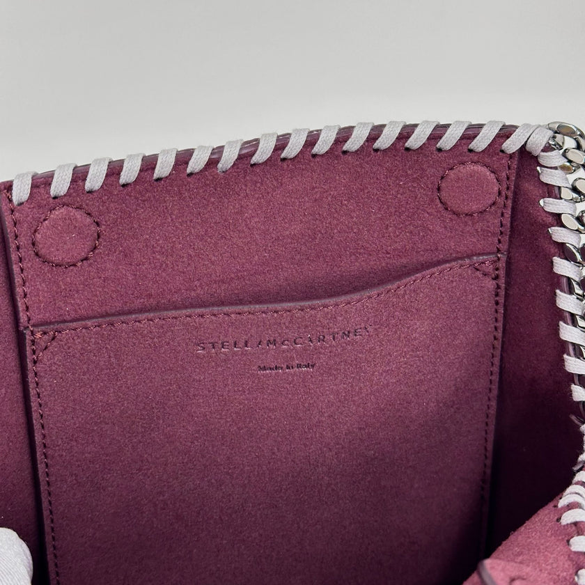 Stella McCartney Falabella Borsa a Fold Over Grigio Chiaro e Bordeaux