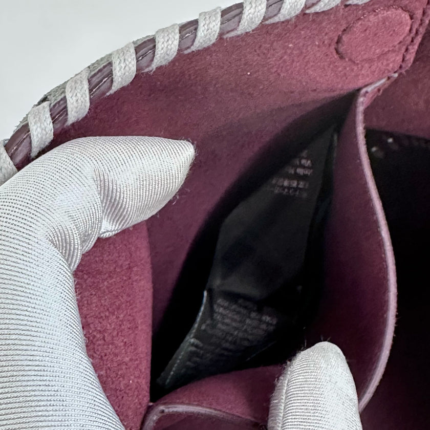 Stella McCartney Falabella Borsa a Fold Over Grigio Chiaro e Bordeaux