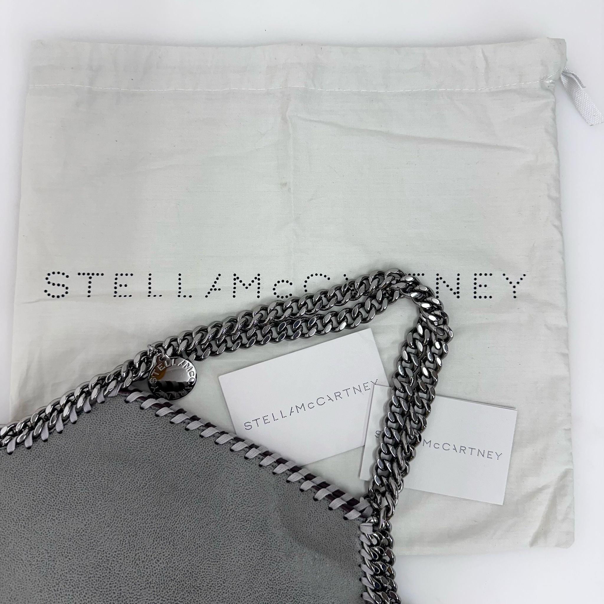 Stella McCartney Falabella Borsa a Fold Over Grigio Chiaro e Bordeaux