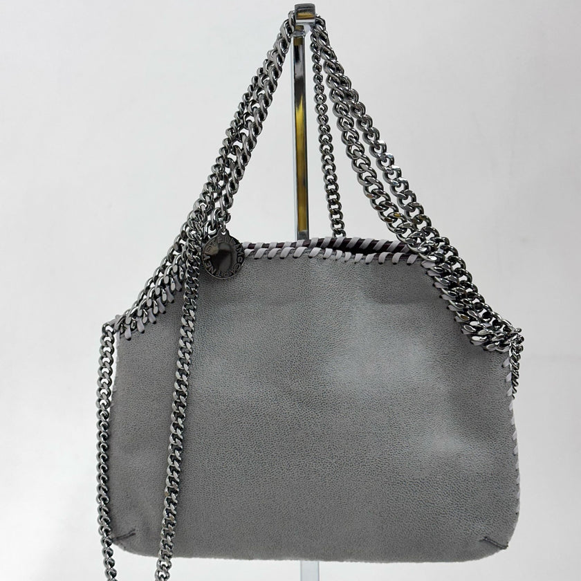 Stella McCartney Falabella Borsa a Fold Over Grigio Chiaro e Bordeaux