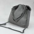 Stella McCartney Falabella Borsa a Fold Over Grigio Chiaro e Bordeaux