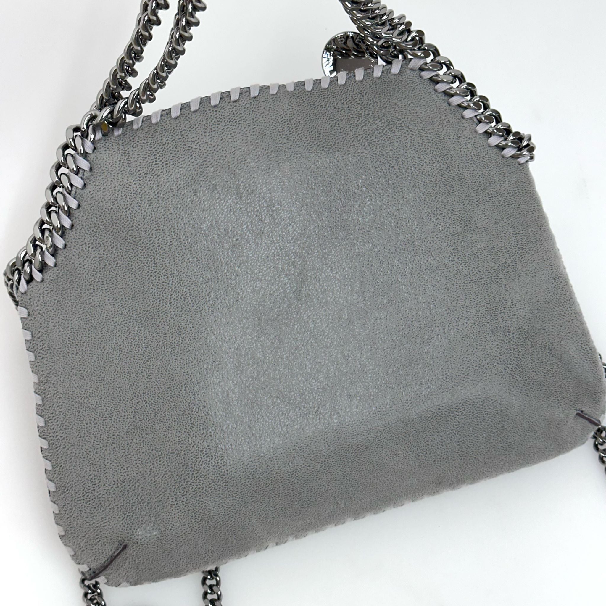 Stella McCartney Falabella Borsa a Fold Over Grigio Chiaro e Bordeaux