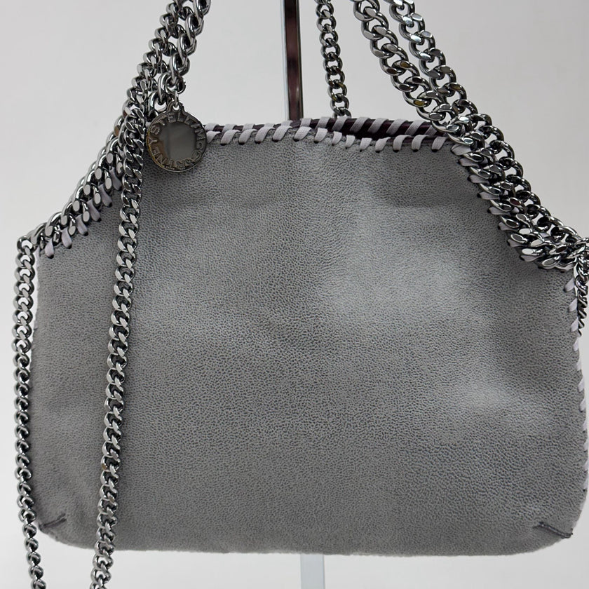 Stella McCartney Falabella Borsa a Fold Over Grigio Chiaro e Bordeaux
