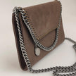 Borsa Stella McCartney Falabella Crossbody in Ecopelle Marrone con Catena Argentata