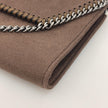 Borsa Stella McCartney Falabella Crossbody in Ecopelle Marrone con Catena Argentata