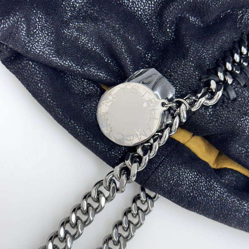 Stella McCartney Falabella Shopper Tote Nera e Ocra con Catena Argento