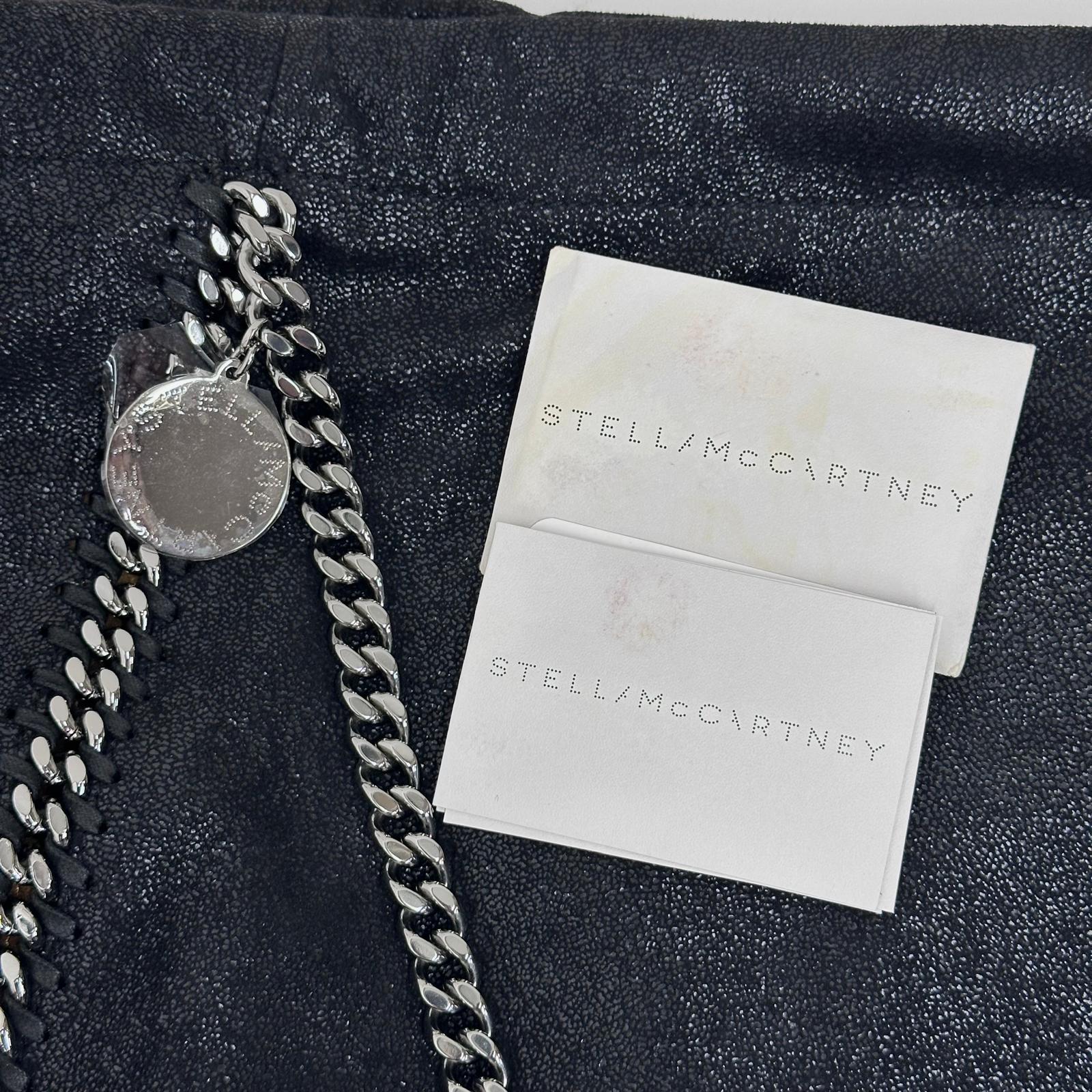 Stella McCartney Falabella Shopper Tote Nera e Ocra con Catena Argento