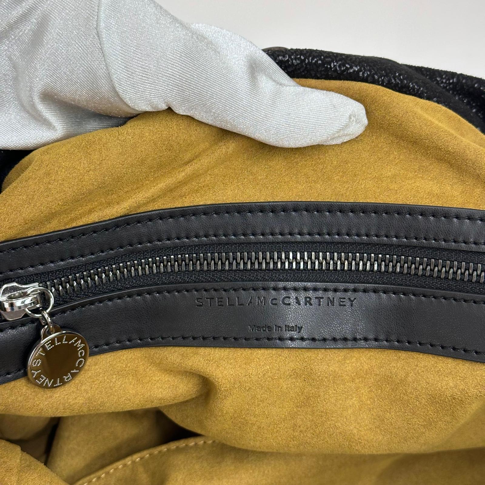 Stella McCartney Falabella Shopper Tote Nera e Ocra con Catena Argento