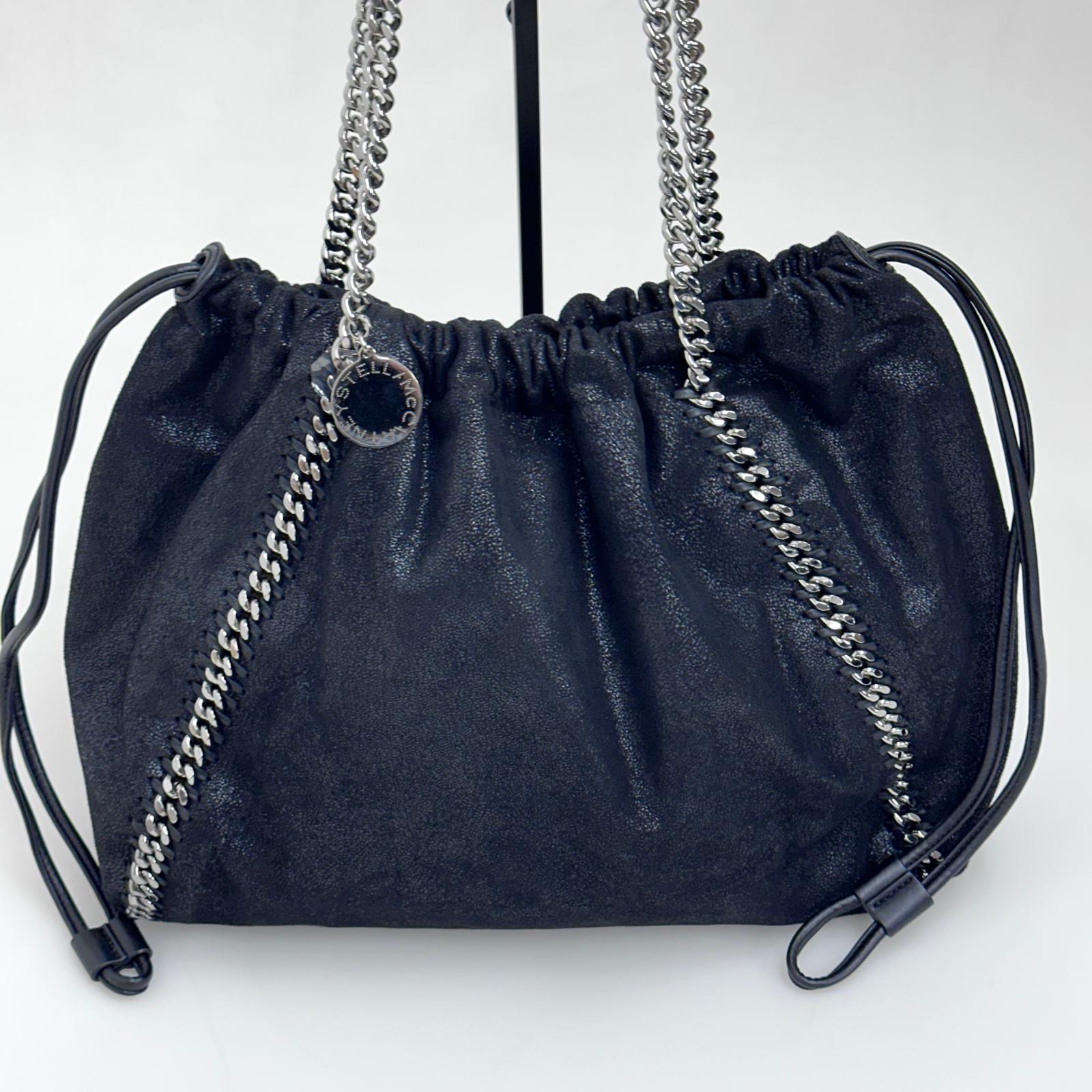 Stella McCartney Falabella Shopper Tote Nera e Ocra con Catena Argento