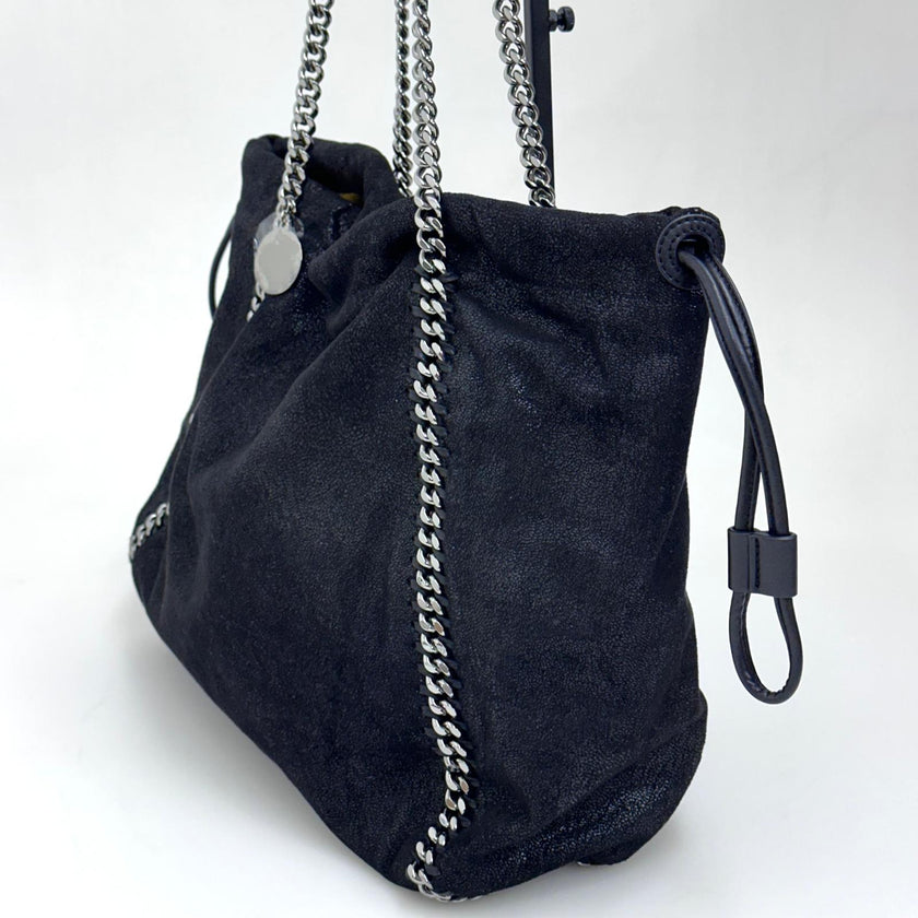 Stella McCartney Falabella Shopper Tote Nera e Ocra con Catena Argento