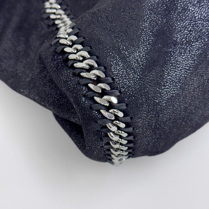 Stella McCartney Falabella Shopper Tote Nera e Ocra con Catena Argento