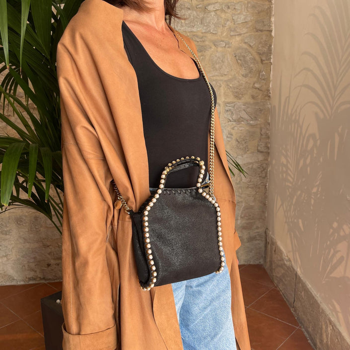Stella McCartney borsa Falabella Mini Tote con perle