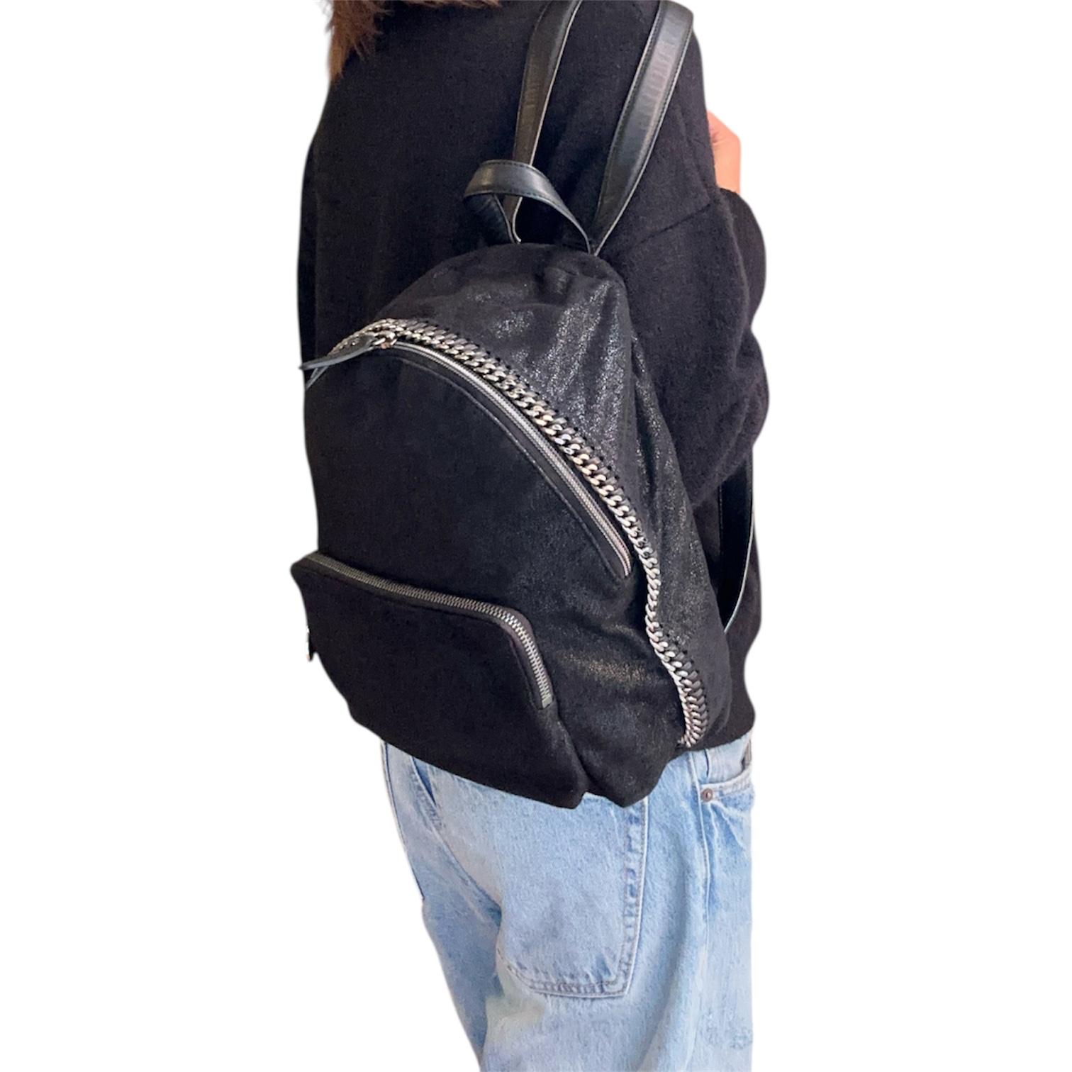 Stella McCartney zaino Falabella in Shaggy Deer nero