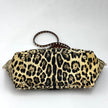 Valentino Garavani Borsa Rockstud Medium Leopard Canvas e Pelle con Tracolla