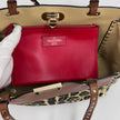 Valentino Garavani Borsa Rockstud Medium Leopard Canvas e Pelle con Tracolla