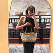 Valentino Garavani Borsa Rockstud Medium Leopard Canvas e Pelle con Tracolla