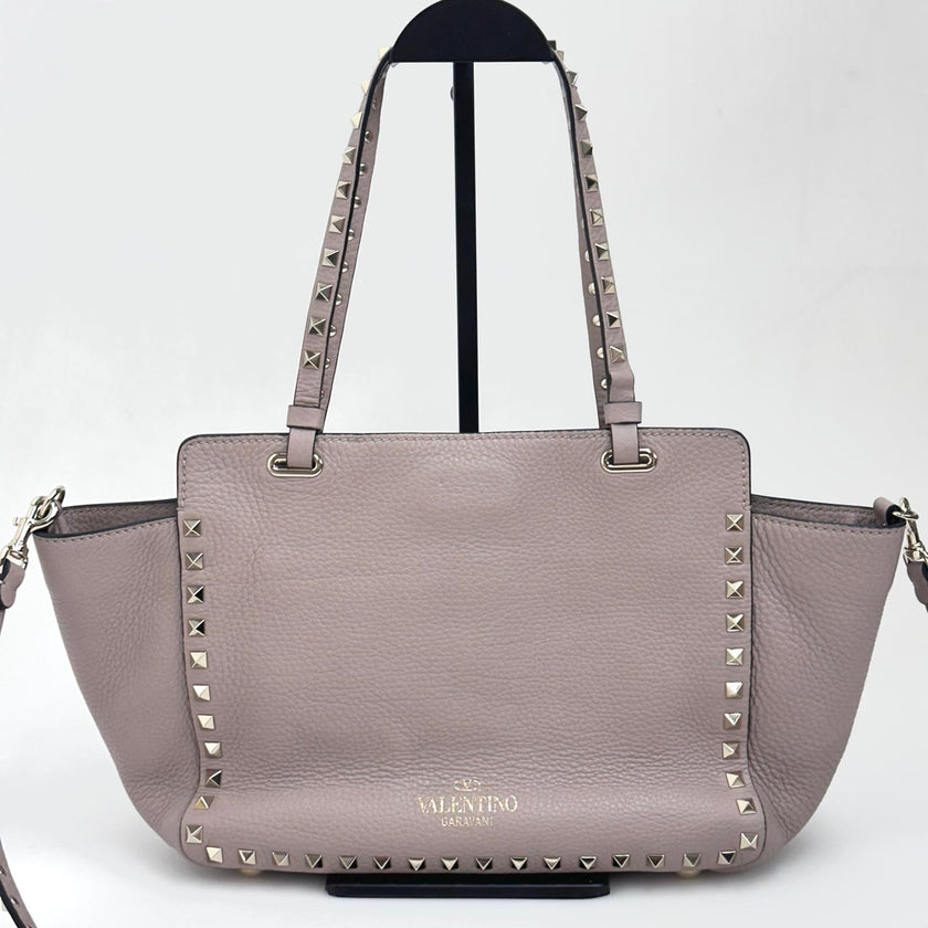 Valentino Garavani Borsa Rockstud in pelle cipria