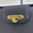 Valentino Garavani Borsa Vintage a Spalla in Pelle Nera e oro