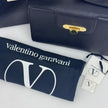 Valentino Garavani Borsa Vintage a Spalla in Pelle Nera e oro