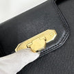 Valentino Garavani Borsa Vintage a Spalla in Pelle Nera e oro
