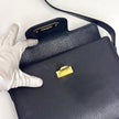 Valentino Garavani Borsa Vintage a Spalla in Pelle Nera e oro