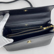 Valentino Garavani Borsa a Mano e Tracolla Pelle Martellata Nera Vintage Anni '80/'90