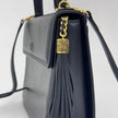 Valentino Garavani Borsa a Mano e Tracolla Pelle Martellata Nera Vintage Anni '80/'90