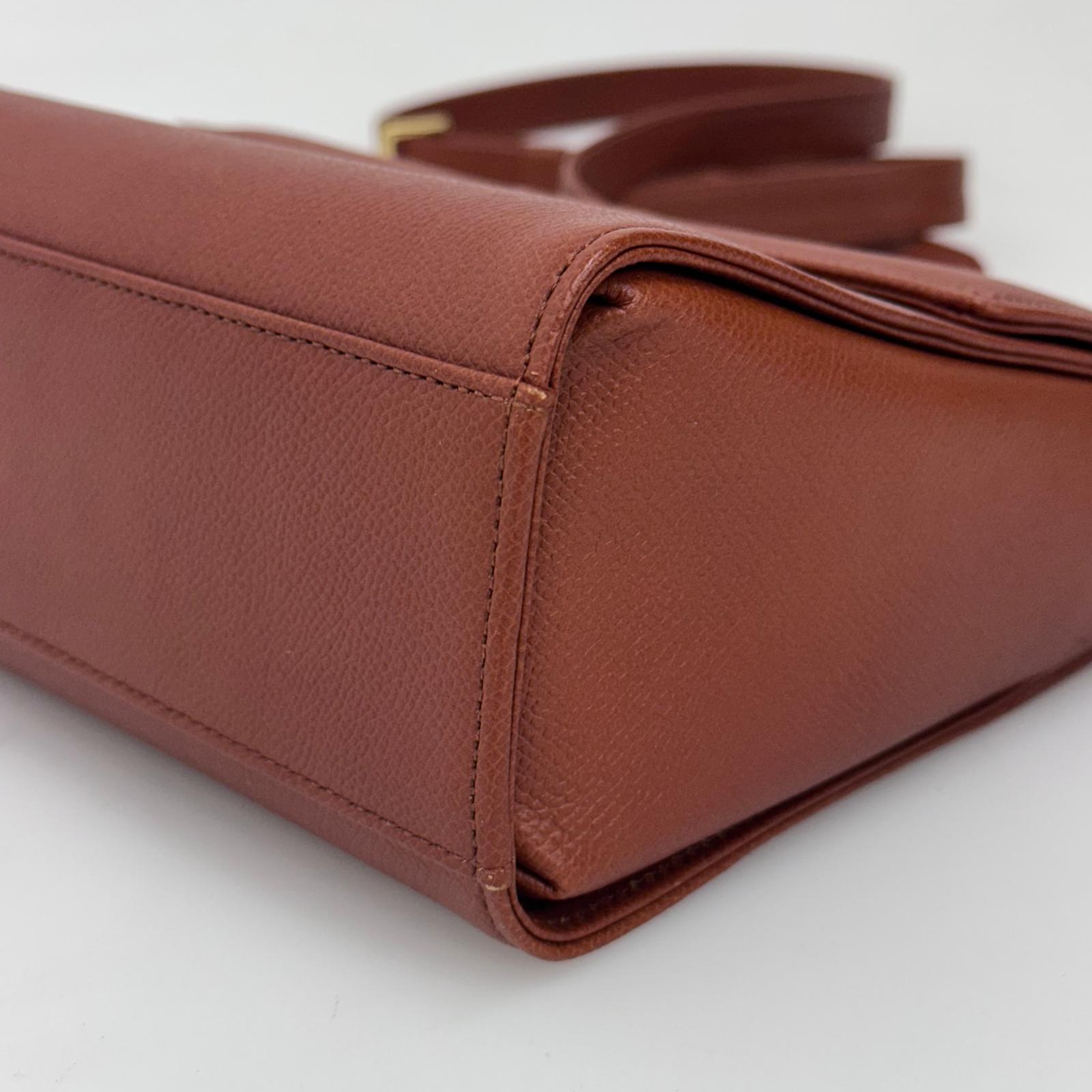 Valentino Garavani Borsa a Tracolla Pelle Martellata Cuoio Anni '80/'90
