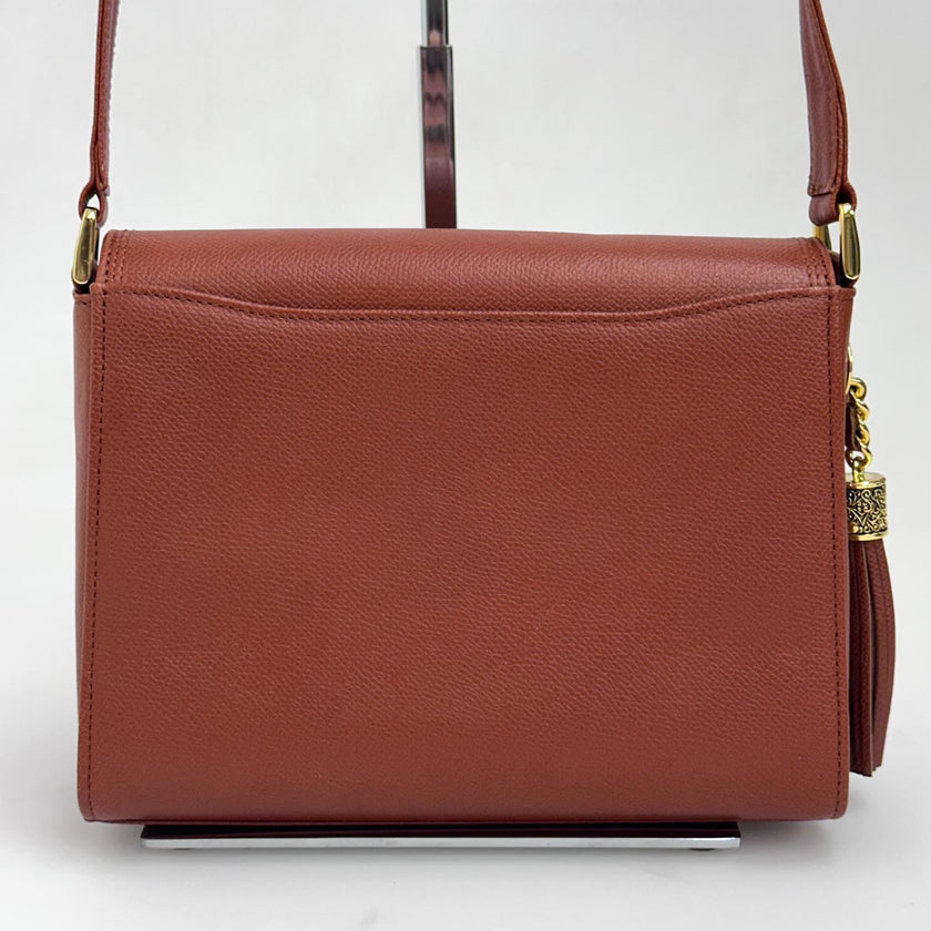 Valentino Garavani Borsa a Tracolla Pelle Martellata Cuoio Anni '80/'90