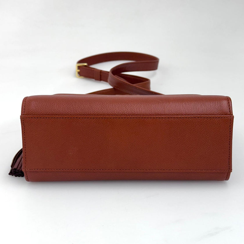 Valentino Garavani Borsa a Tracolla Pelle Martellata Cuoio Anni '80/'90