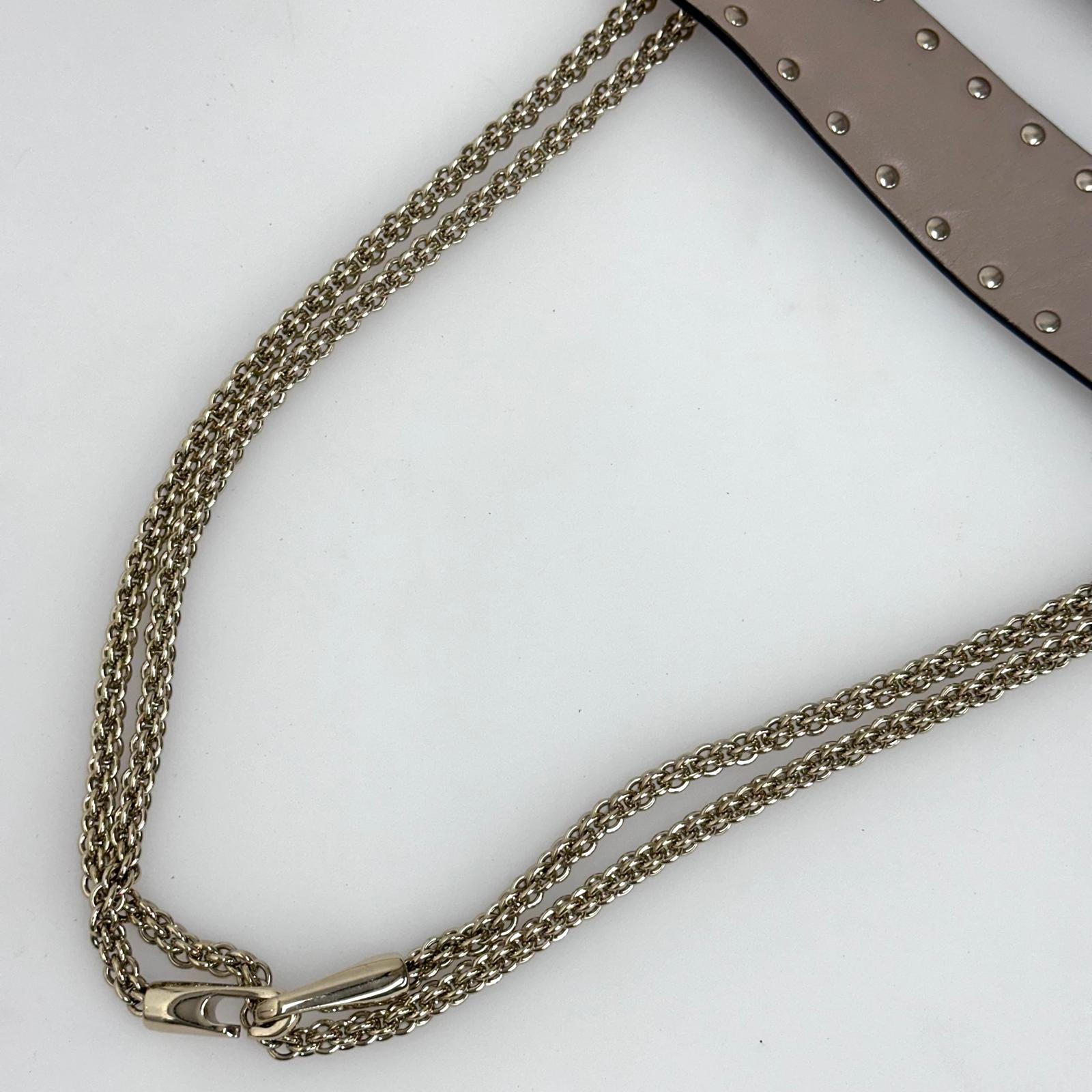 Valentino Garavani Borsa a Tracolla Rockstud Spike Media Nude Cipria