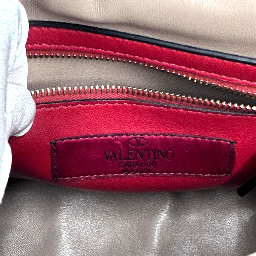 Valentino Garavani Borsa a Tracolla Rockstud Spike Media Nude Cipria