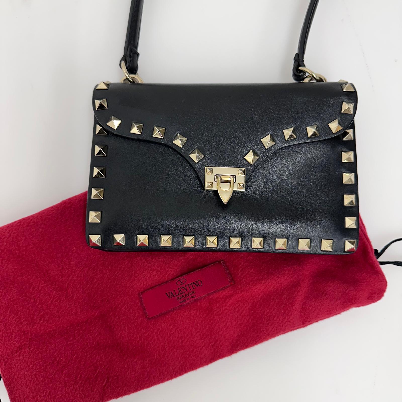 Valentino Garavani Rockstud Borsa a spalla in pelle nera