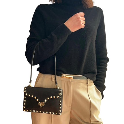 Valentino Garavani Rockstud Borsa a spalla in pelle nera