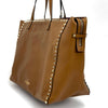 Valentino Rockstud Shopping Bag in Pelle Biscotto con Borchie