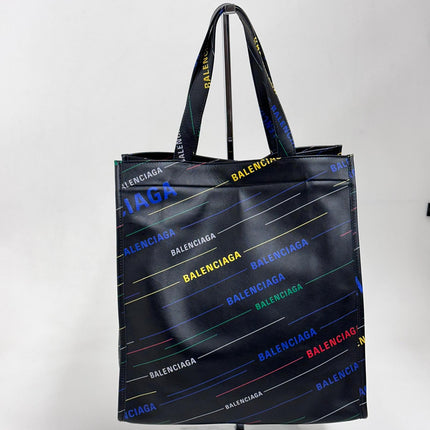 Balenciaga Borsa a spalla Market Shopper Logo Multicolor Nero