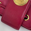 Yves Saint Laurent Borsa Secchiello Vintage in Pelle Rossa con Medaglione Dorato