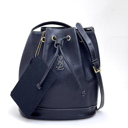 Yves Saint Laurent Borsa Vintage Bucket Nera in Pelle