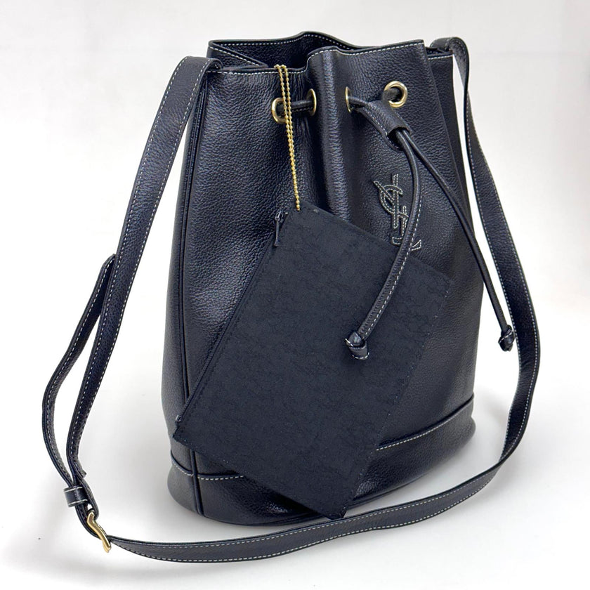 Yves Saint Laurent Borsa Vintage Bucket Nera in Pelle