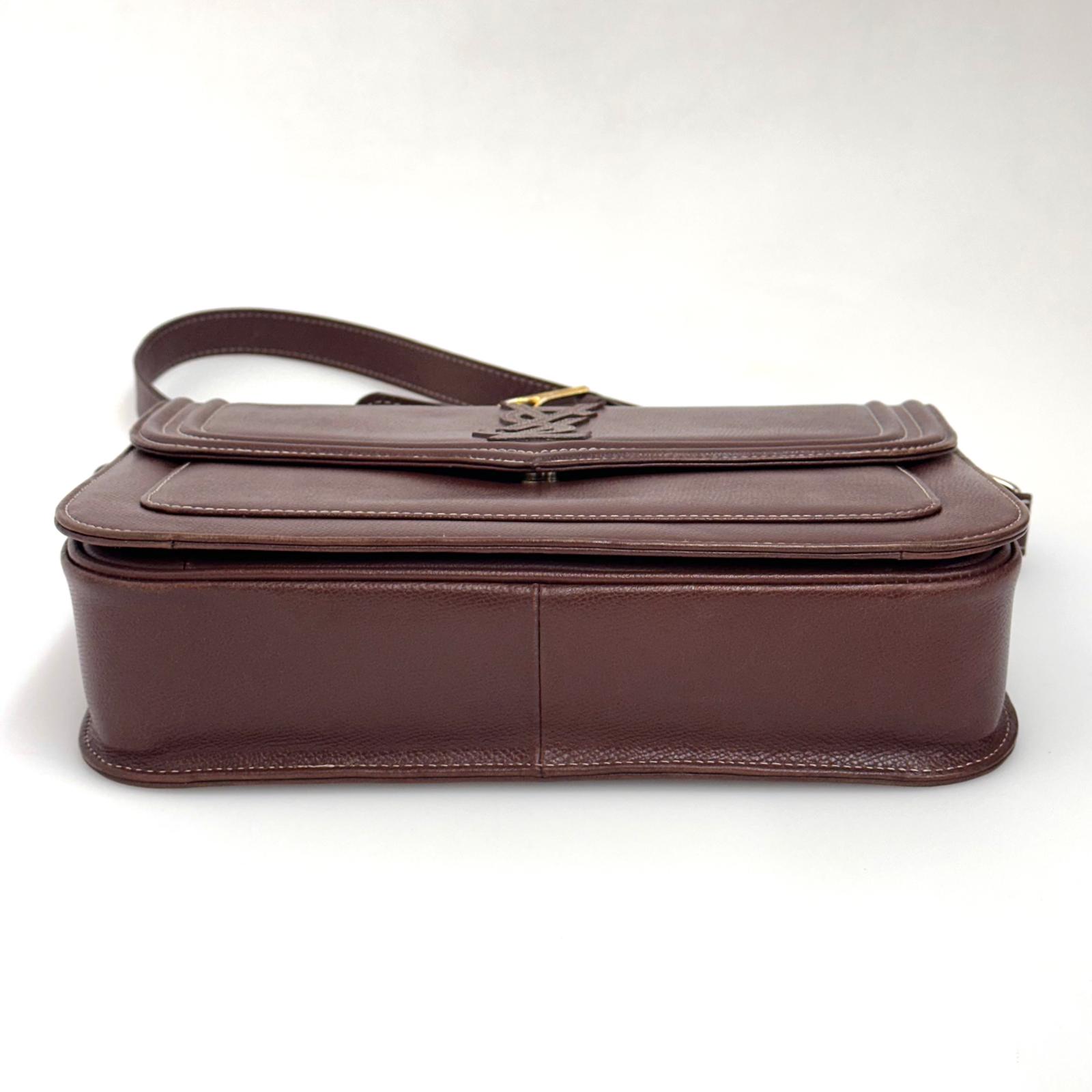 Yves Saint Laurent Borsa Vintage a Spalla in Pelle Marrone