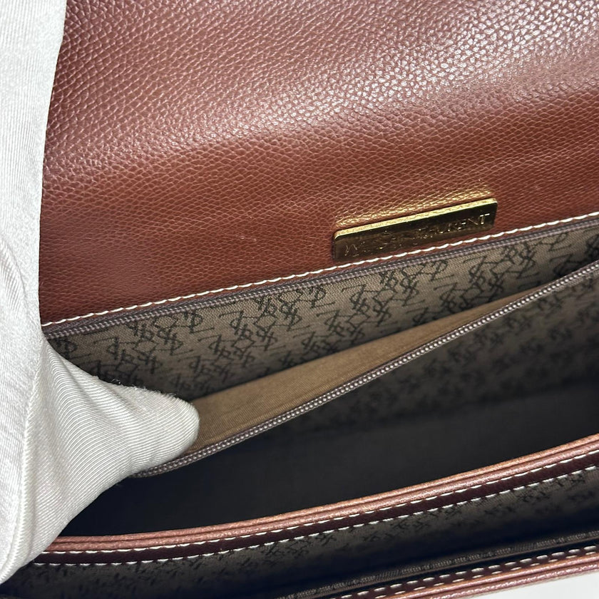 Yves Saint Laurent Borsa Vintage a Spalla in Pelle Marrone