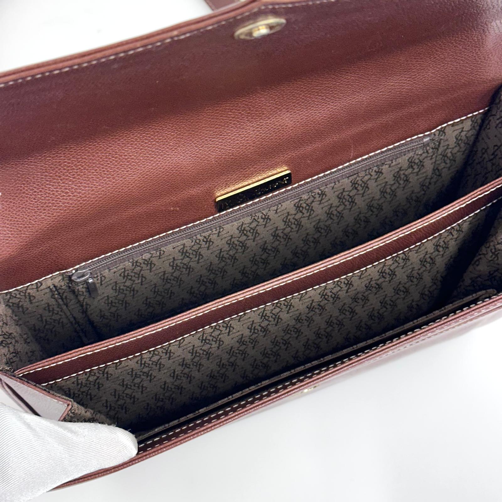 Yves Saint Laurent Borsa Vintage a Spalla in Pelle Marrone