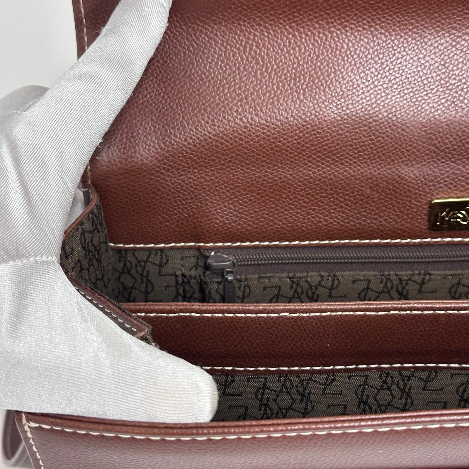 Yves Saint Laurent Borsa Vintage a Spalla in Pelle Marrone