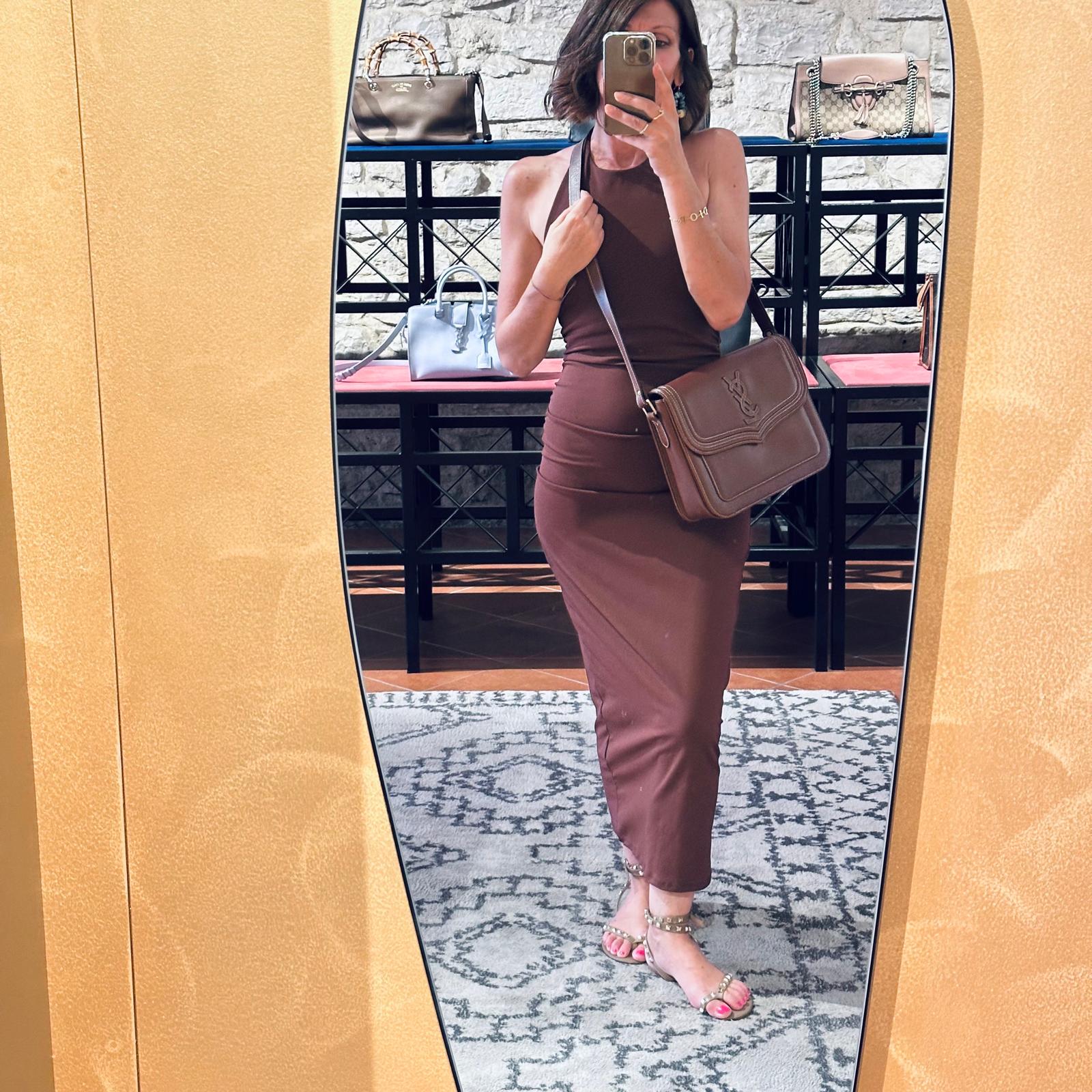 Yves Saint Laurent Borsa Vintage a Spalla in Pelle Marrone