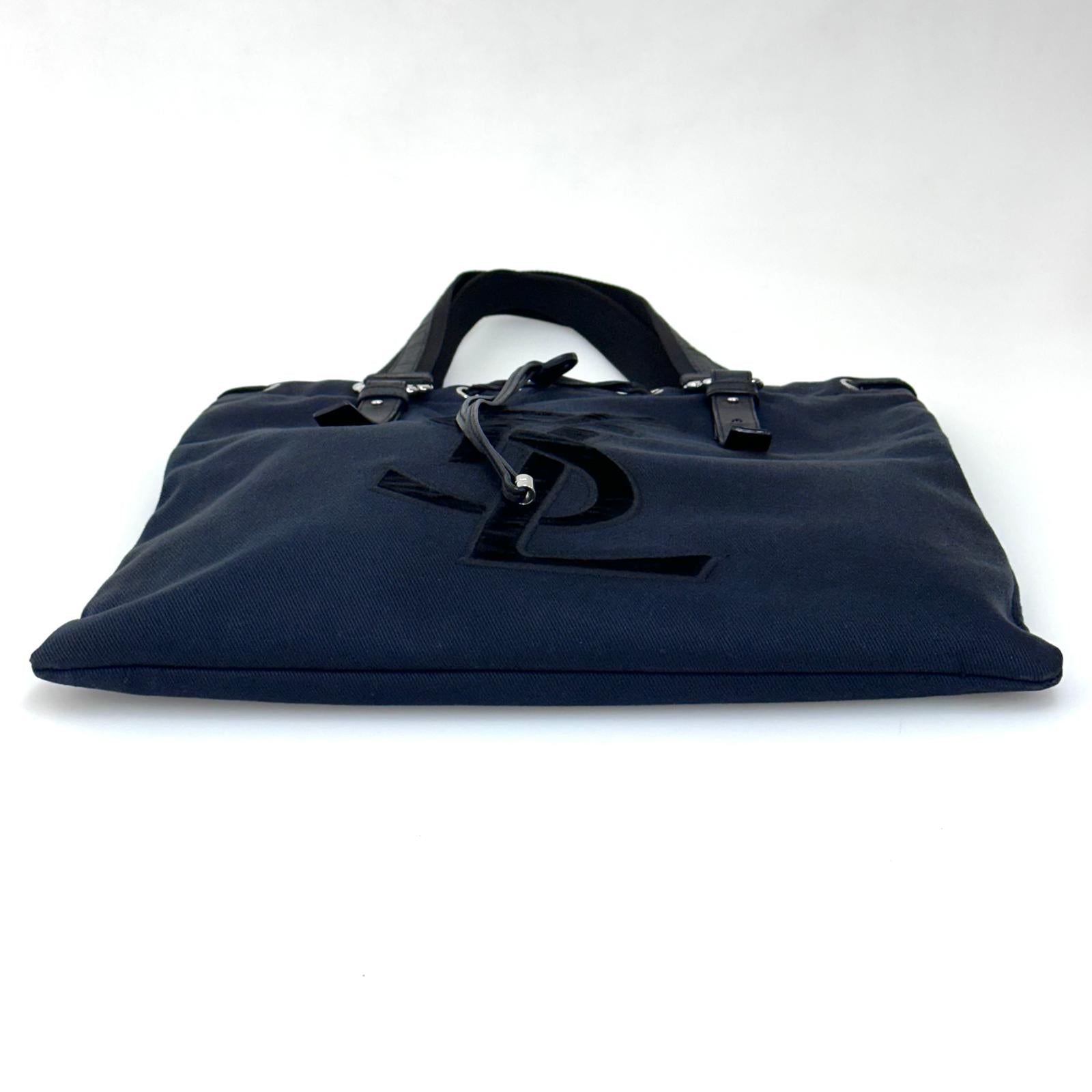 Yves Saint Laurent borsa a spalla maxi monogram canvas nero