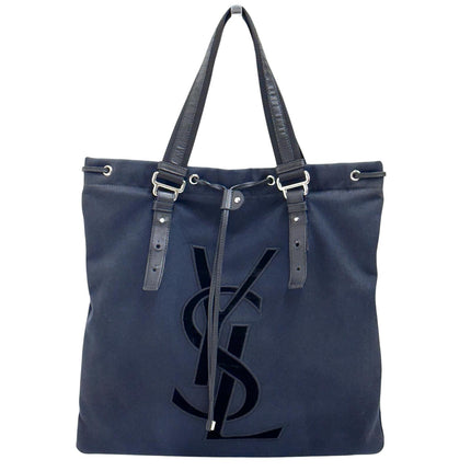 Yves Saint Laurent borsa a spalla maxi monogram canvas nero