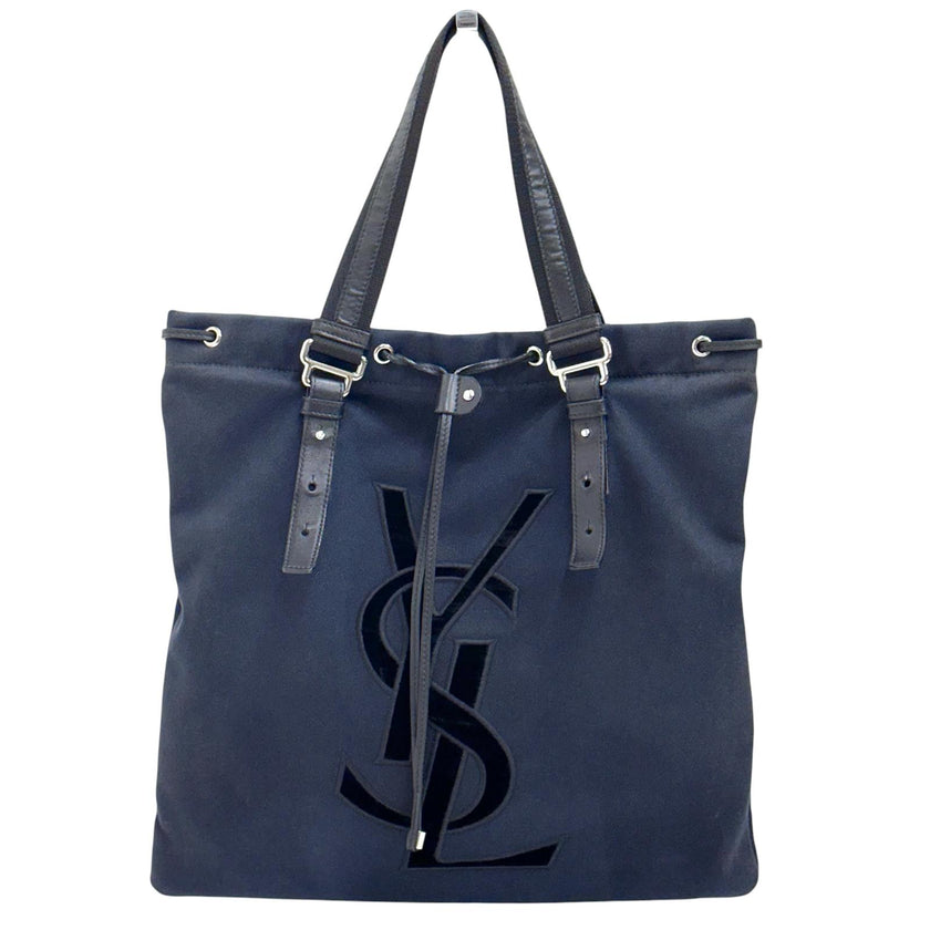 Yves Saint Laurent borsa a spalla maxi monogram canvas nero