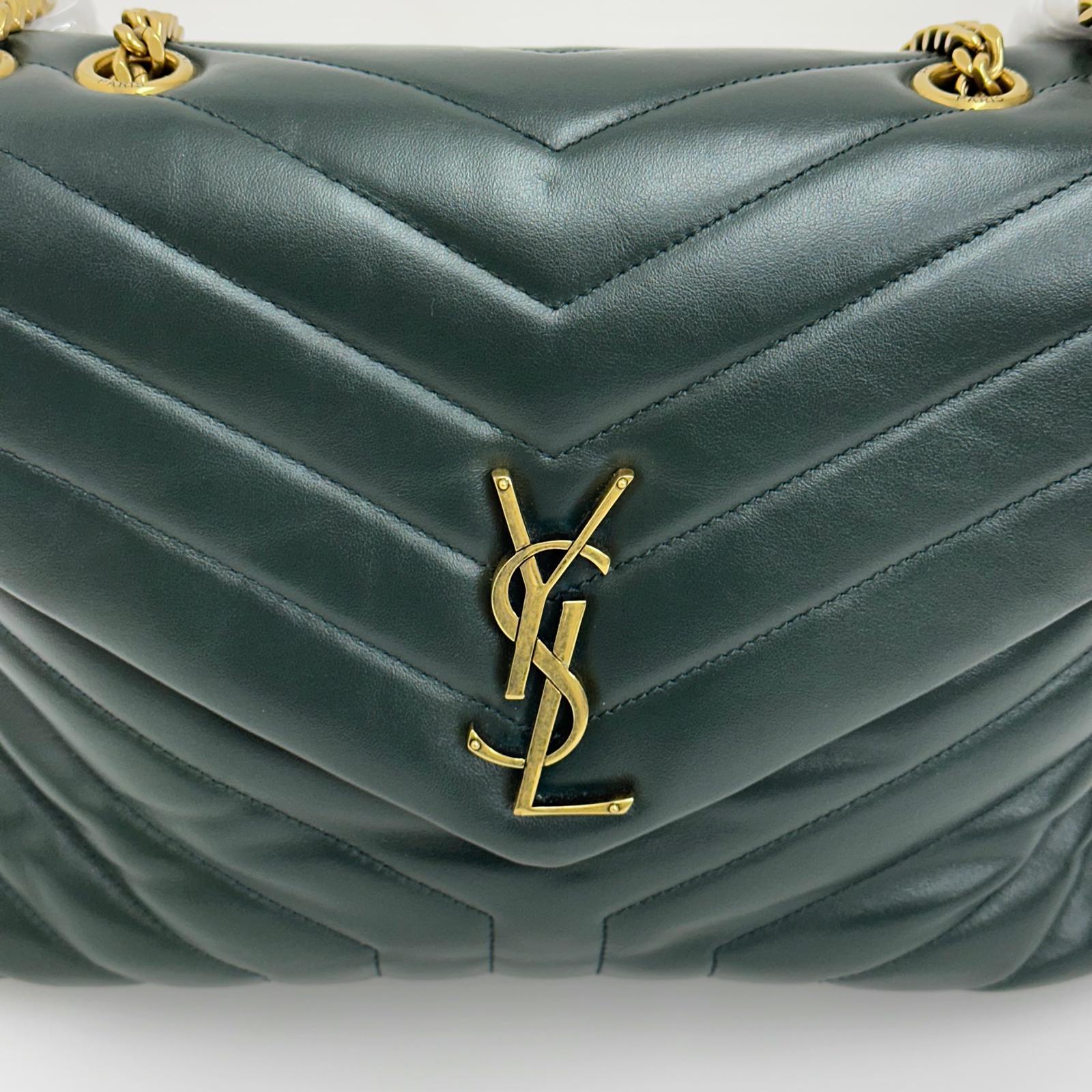 Saint Laurent borsa Lou Lou Large in pelle trapuntata verdone - Nuova